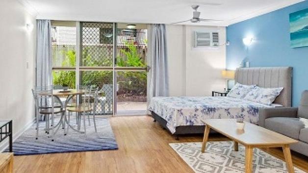 A newly renovated studio is on the market at $105,000 at 17/259 Sheridan St, Cairns North.