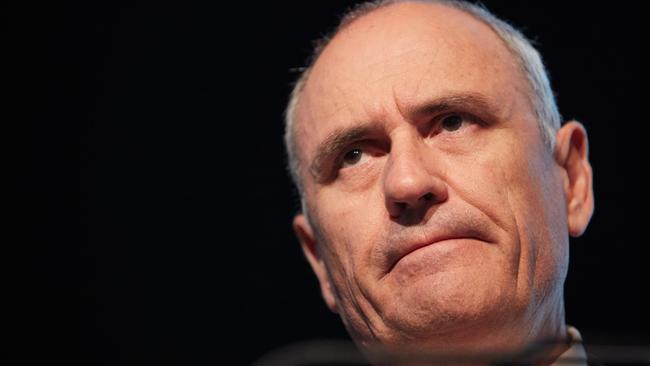 NAB Chairman and former Head of Treasury Dr Ken Henry addresses the Australian Shareholders' Association conference in Sydney, Tuesday, May 22, 2018. (AAP Image/Erik Anderson) NO ARCHIVING