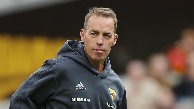 AFL Round 7. 04/05/2019. Melbourne v Hawthorn at the MCG.   Hawthorn coach Alastair Clarkson at 3\\4 time   . Pic: Michael Klein.