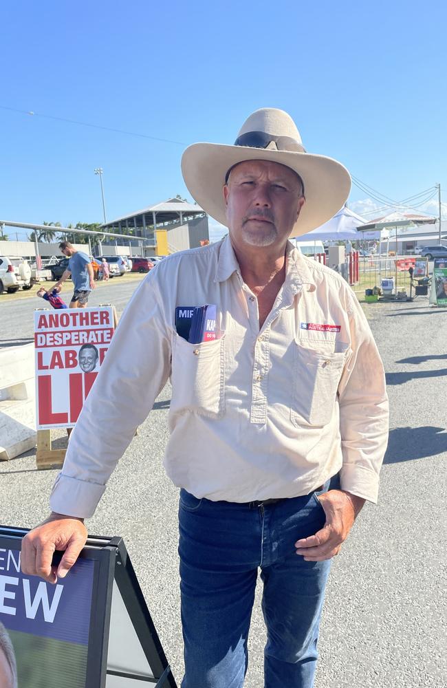 Former MP of Mirani, Steven Andrew at the Mackay Showgrounds, spruiking his new party — Katter’s Australian Party. Picture: Paul Brescia