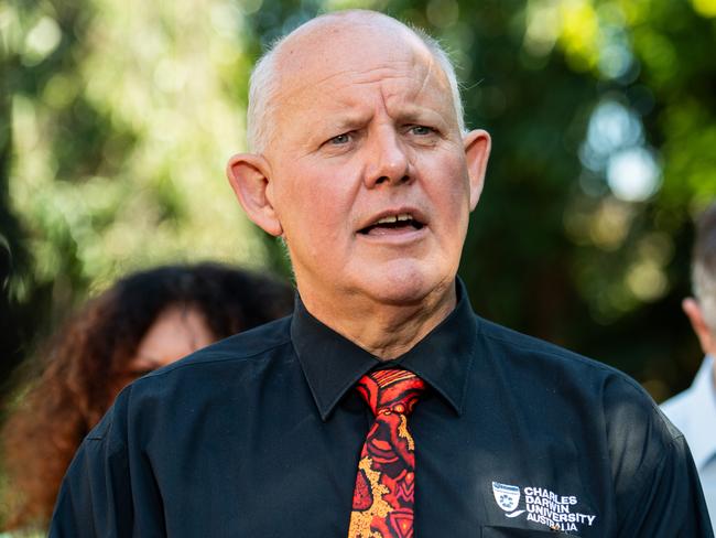 Charles Darwin University Vice-Chancellor Scott Bowman announce $40,000 scholarships for NT student teachers. Picture: Pema Tamang Pakhrin