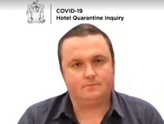 Luke Ashford gives evidence to the hotel quarantine inquiry.
