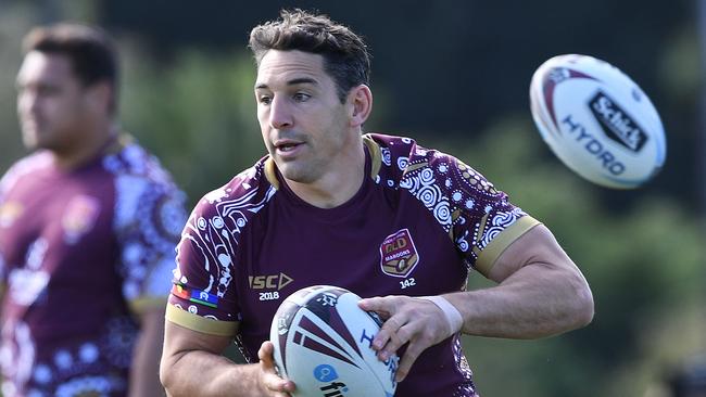 Billy Slater during the Queensland State of Origin team training session at Sanctuary Cove on the Gold Coast, Sunday, June 3, 2018. (AAP Image/Dave Hunt) NO ARCHIVING