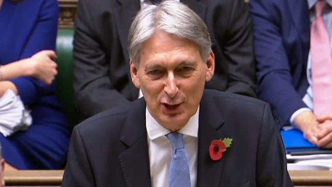 Britain's Chancellor of the Exchequer Philip Hammond hands down his budget. Pic: AFP