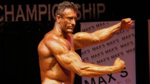 Mark Rodney Jones pictured competing in a body building contest. Jones has been found guilty of the murder of Bradley Breward. Picture: Rx Muscle