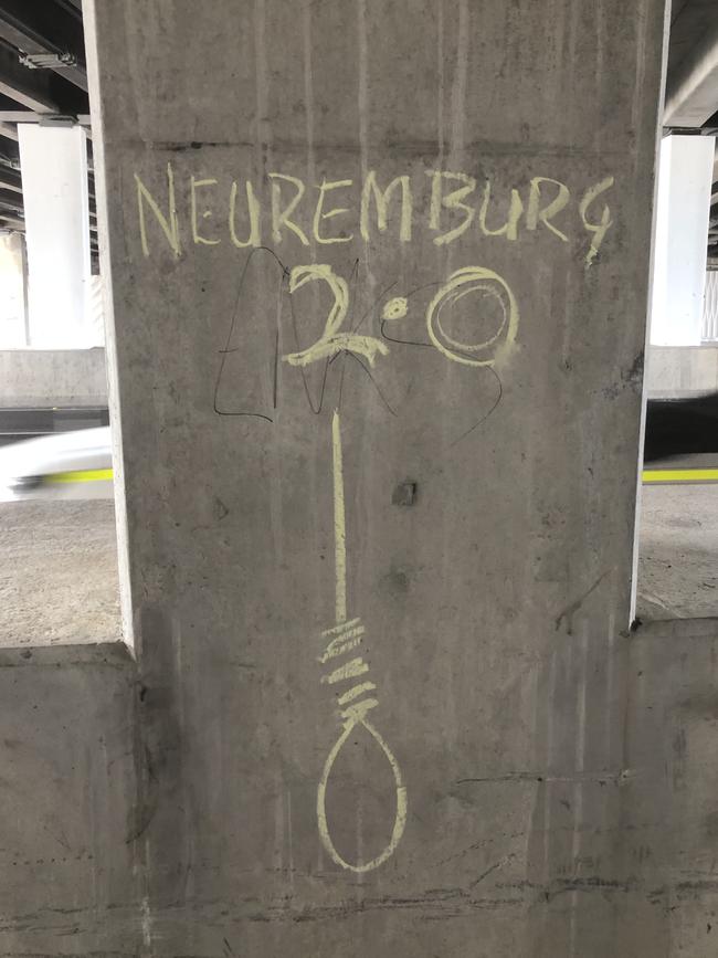 Vile anti-Semitic slurs on an underpass in Melbourne's west. Picture: supplied