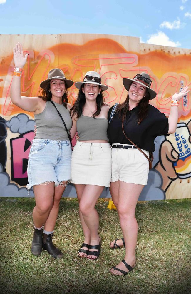 Madilyn, Eloise and Ally Turnbull at Meatstock, Toowoomba Showgrounds. Picture: Patrick Woods.