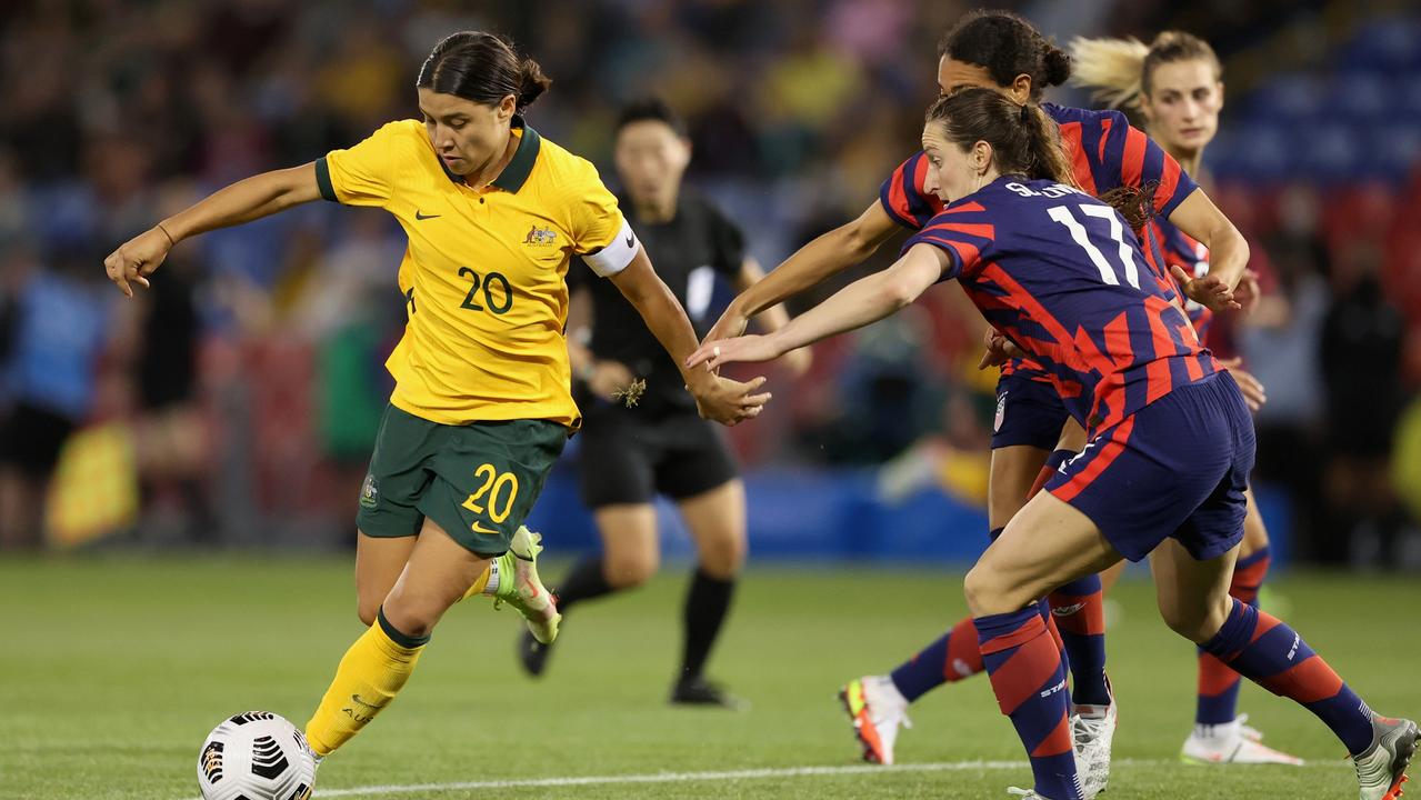 Sam Kerr said she was a ‘bit rusty”. Picture: Ashley Feder/Getty Images