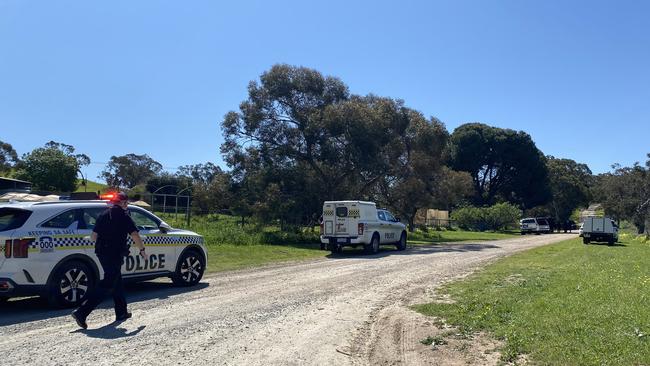 Police respond to a “high-risk incident” at Sandy Creek. Picture: Georgia Westgarth/Nine News Adelaide