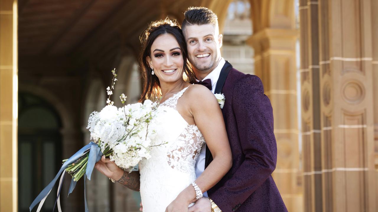 Hayley Vernon and David Cannon on their wedding day.