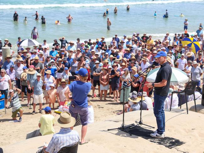 Mr Battin said people were ‘rightfully concerned of erosion putting their lifesaving club, businesses, and homes at risk’. Picture: Brendan Beckett