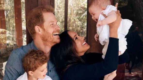 Harry and Meghan first offered a glimpse of Lili with this Christmas card last year. Picture: Alexi Lubomirski/Handout/The Duke and Duchess of Sussex