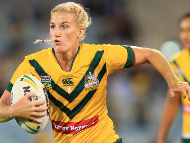 Ali Brigginshaw in action for the Jillaroos. pic Mark Evans