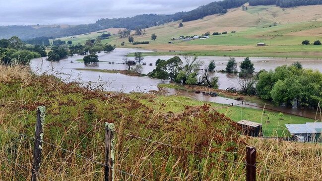 Flooding at Gunns Plains. Picture: Clinton Cantwell