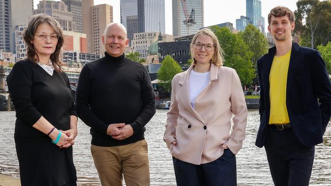 Megan Stevenson, Greg Bisinella, Mary Masters and James Robertson from the Voices for Melbourne ticket. Picture: Ian Currie