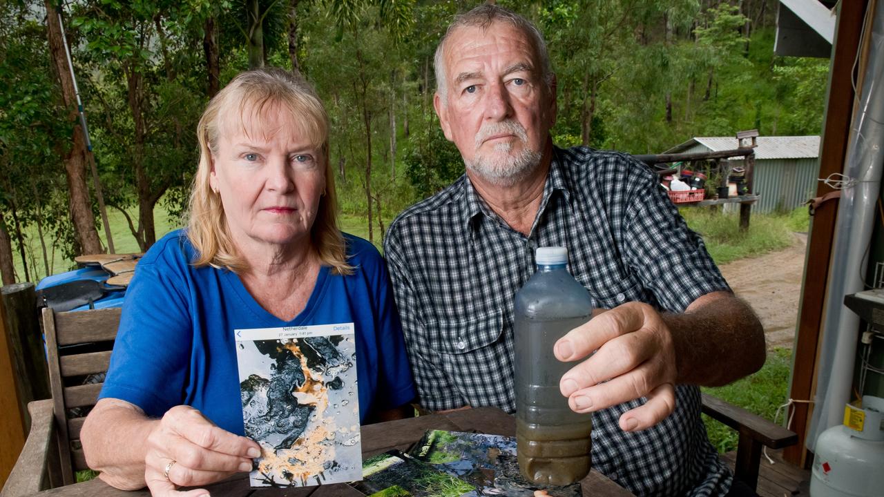 Netherdale residents Win and James Arnold are fed up with finding mango waste in a creek that runs through their property. They claim the pollution is coming from the fruit processing factory Foodpac further upstream.