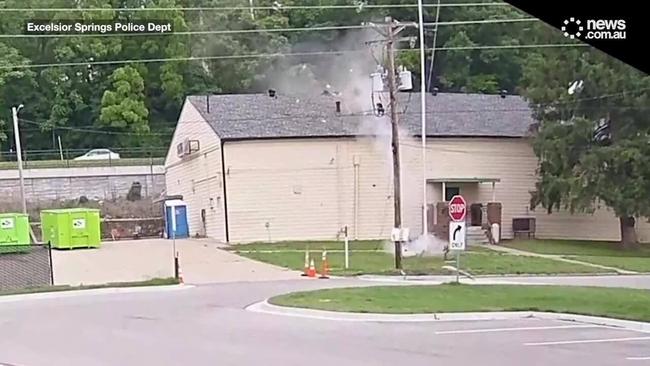 Insane moment car plunges into veteran's hall for 2nd time in 3 months