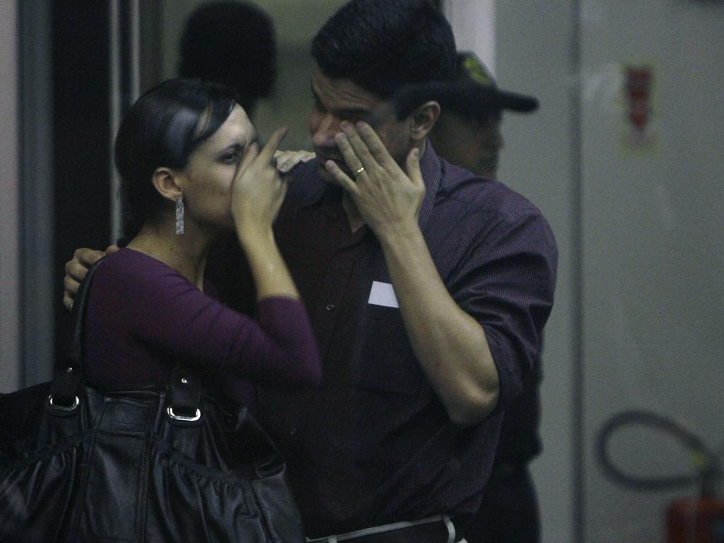 Relatives of passengers on AF447 after news of the crash at Tom Jobim Airport in Rio de Janeiro on June 1, 2009. Picture: AP/Ricardo Moraes