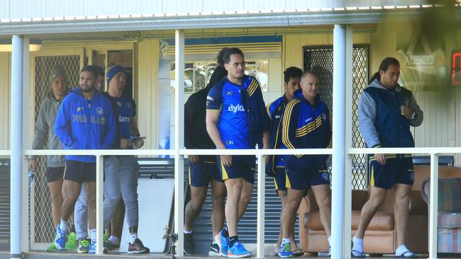 No sign of Semi Radradra as players gather at Parramatta Eels training at the Old Saleyard reserve North Parramatta. Picture: Mark Evans