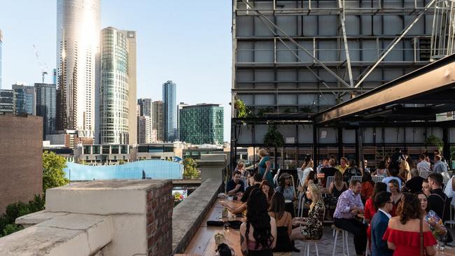 The industrial, New York style design of the State of Grace rooftop. Picture: State of Grace