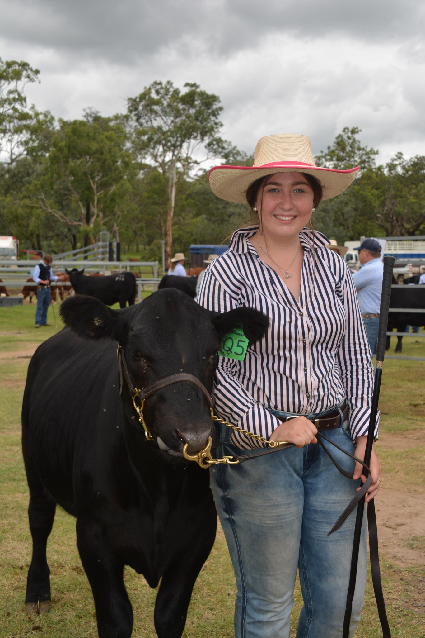 Bella Schliff from Hayden leading for Exton Angus at the 71st annual Cooyar Show. Picture: Kate McCormack