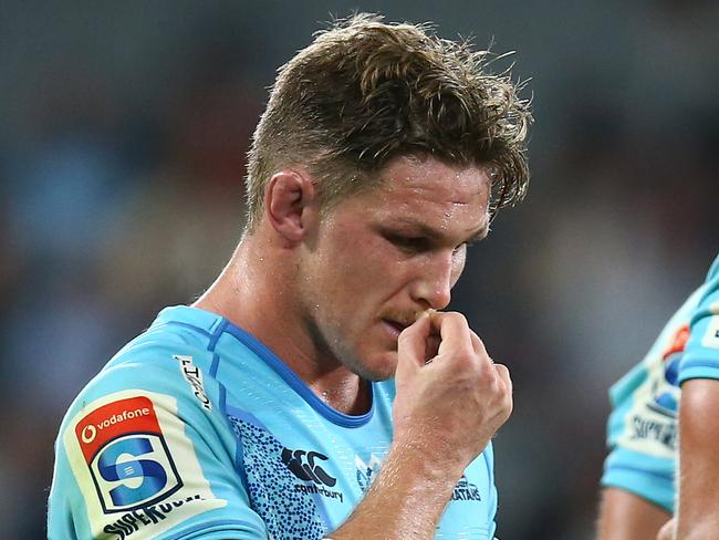 SYDNEY, AUSTRALIA - MAY 25: Michael Hooper of the Waratahs during the round 15 Super Rugby match between the Waratahs and the Jaguares at Bankwest Stadium on May 25, 2019 in Sydney, Australia. (Photo by Jason McCawley/Getty Images)