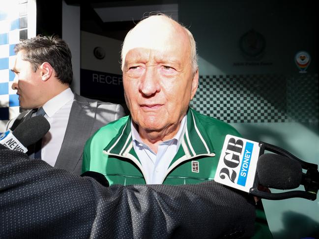 Alan Jones leaving the police station after being released on bail following his arrest in November. Picture: Dylan Coker