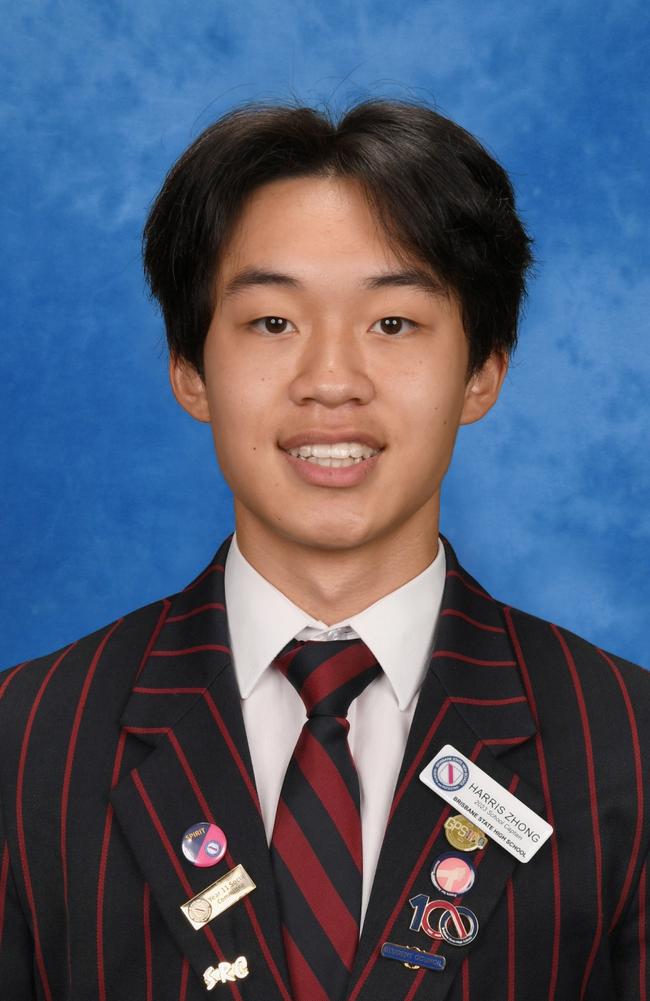 Harris Zhong, Brisbane State High School captain. Picture: Contributed