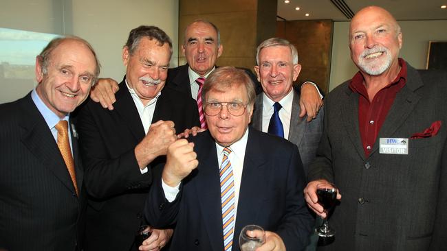 Sporting and writing luminaries Ron Barassi, Stephen Phillips, Keith Stackpole and Rex Hunt turned out for Scot Palmer’s farewell from the Herald Sun.