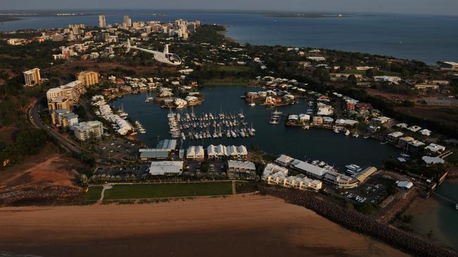An aerial shot of Cullen Bay, which has been earmarked as the site of a six-star luxury hotel. PICTURE: Justin Sanson