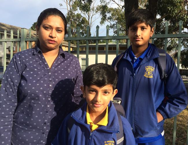 Friends of Julian Cadman: Karuna Nicodemus with sons Manus Idumalla, 7, and Manoah Idumalla, 12.