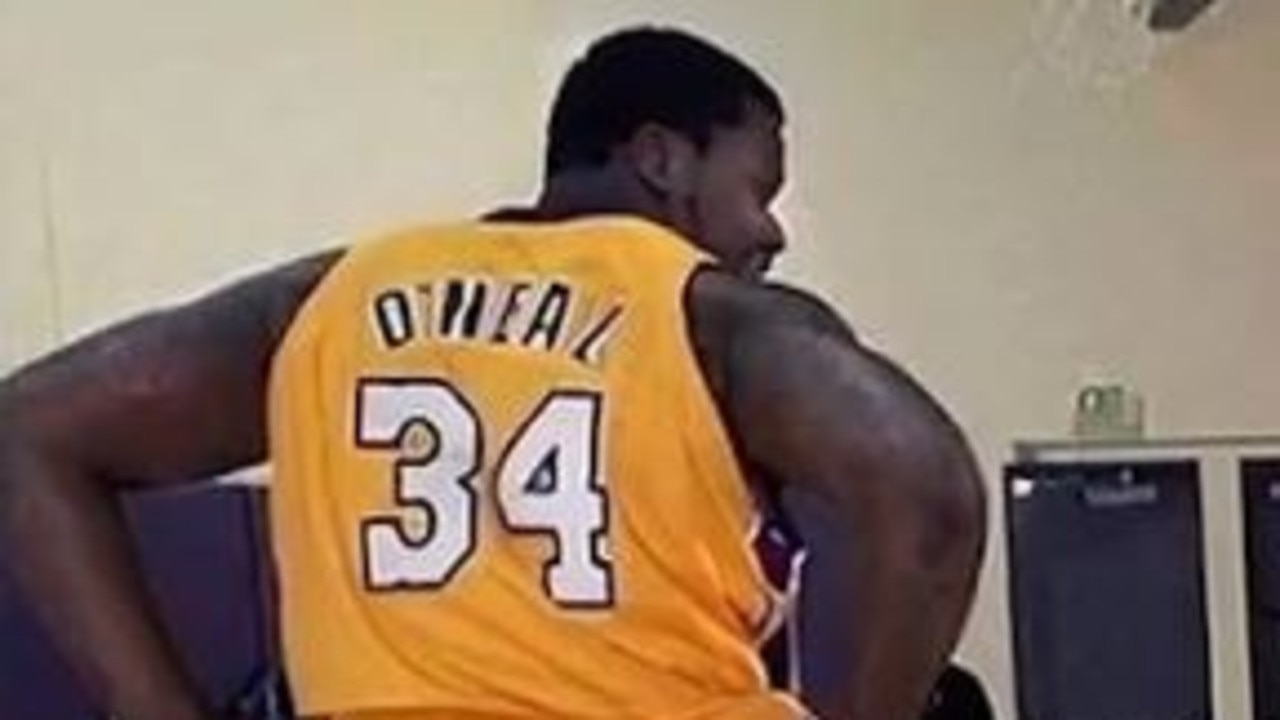 Shaquille O’Neal at the Lakers media day in 2016.