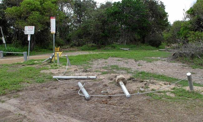 A barrier installed to prevent issues such as illegal camping was destroyed the same day, and cost $10,000.