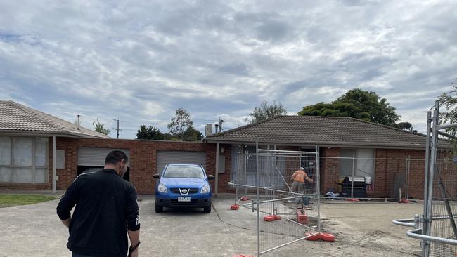 Construction cuts right into the driveway of Mr Radu and Ms Stock’s homes, surrounding them with constant noise and dust, while also cutting them off from Camms Rd. Image: Gemma Scerri