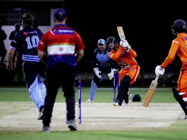 Barrier Reef Big Bash Game 1: Badgers v Hurricanes at Griffiths Park. Badgers' Rhys Camilleri. Picture: Stewart McLean