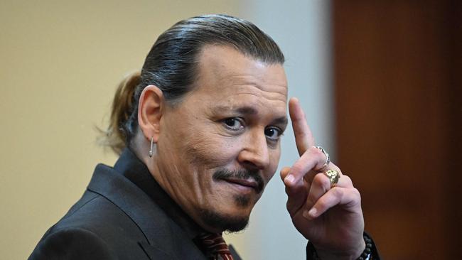 Johnny Depp looks on during the hearing. Picture: AFP