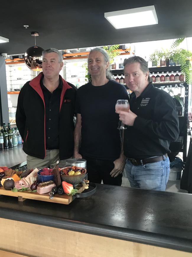 Stuart Ashdown, Dave Noonan and master distiller George burgess from southern wild distillery. Picture: Helen Kempton