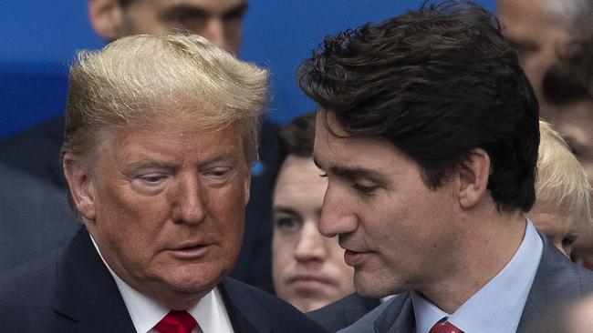 US President-elect Donald Trump and Canadian Prime Minister Justin Trudeau. Picture: Getty Images