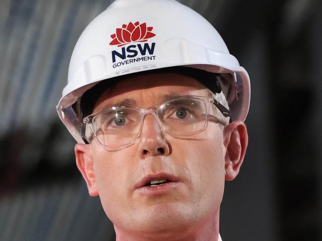 SYDNEY, AUSTRALIA - NewsWire Photos NOVEMBER 24, 2022: NSW Premier Dominic Perrottet and Minister for Transport, Veterans and Western Sydney David Elliott pictured at the Pitt Street Metro station site.Picture: NCA NewsWire / Damian Shaw