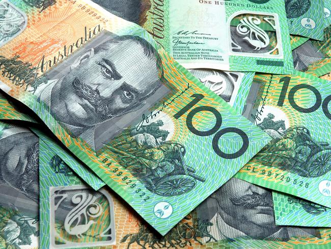 Lots of Australian 100 dollar notes. Australian money cash generic