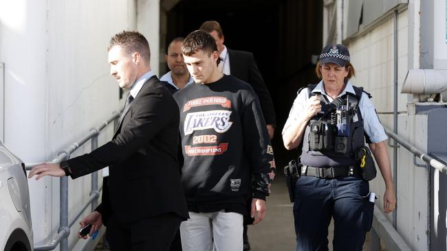 The star boxer-turned-reality star touched down in Australia off the set of I’m A Celebrity to be met by police and quizzed over an alleged incident with an ex-girlfriend. Police have withdrawn the charges. Picture: Jonathan Ng