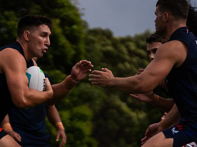 Victor Radley back at Roosters training. Picture: Roosters Instagram