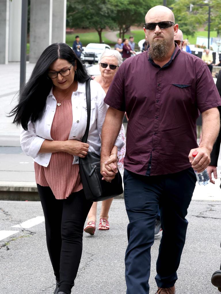 Michelle Liddle and Ben Beaumont outside Brisbane Supreme Court. Picture: Steve Pohlner