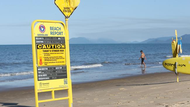 Yorkeys Knob beach was closed to swimmers on Sunday after a 3m hammerhead shark was seen swimming close to shore. Picture: Brendan Radke