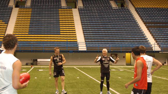 Collingwood's high-altitude training camp in Arizona. Nathan Buckley and Mick Malthouse. Picture: collingwoodfc.com.au