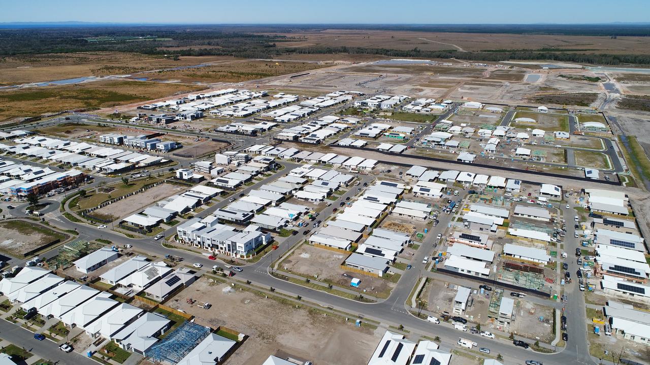 DRONE: Aerial photos of new development near Nirimba, south west of Aura, Caloundra. Picture: Patrick Woods