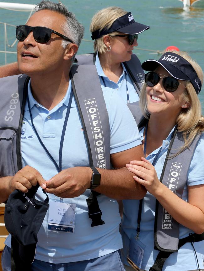 Ahmed Fahour with his Hannah Holmes at KPMG Couta Boat races at Sorento. Picture: David Geraghty