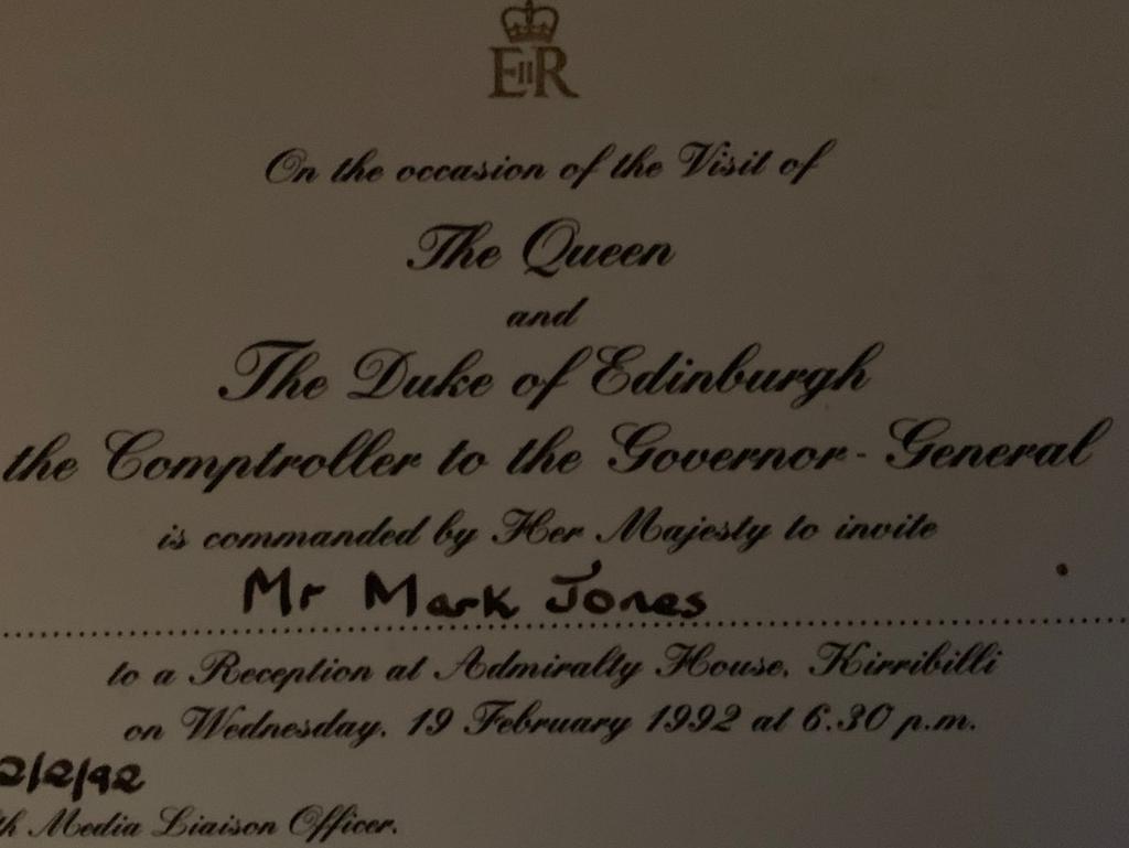 The invitation Mark Jones received to meet the Queen