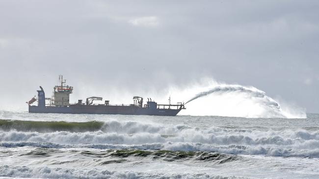 The 111 metre dredge in action. Picture: John Gass