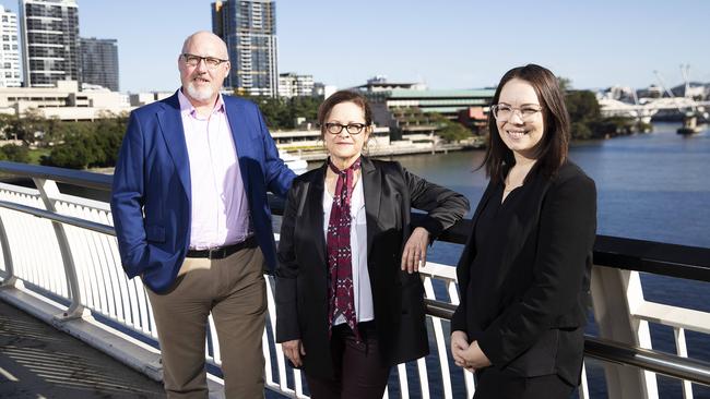 Brisbane Move consortium leaders Bruce Tanner, Carolyn Stalker and Melissa Hewitt. (News Corp/Attila Csaszar)